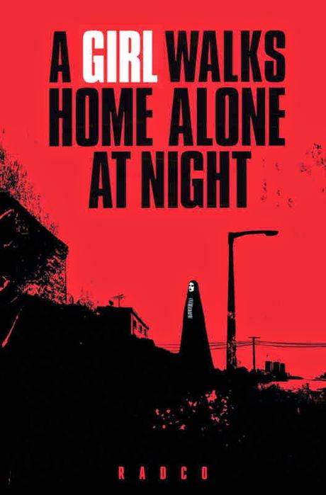 A girl walks home alone at night