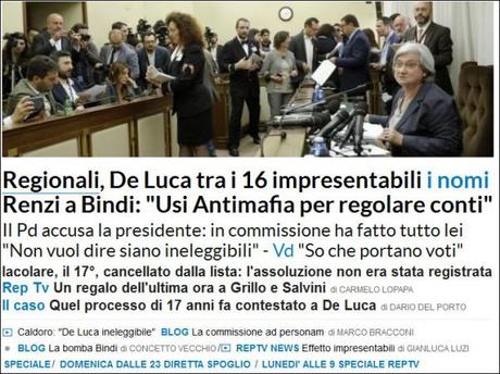BOOM! De Luca ‘impresentabile’ secondo la Commissione Antimafia, scontro nel PD Cattura