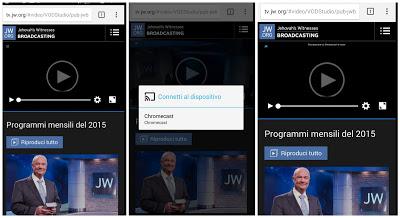 Come trasmettere i video di JW Broadcasting sulla TV con Chromecast