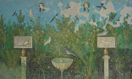 British Museum's Pompeii exhibition: garden room, fresco from the Villa Arianna