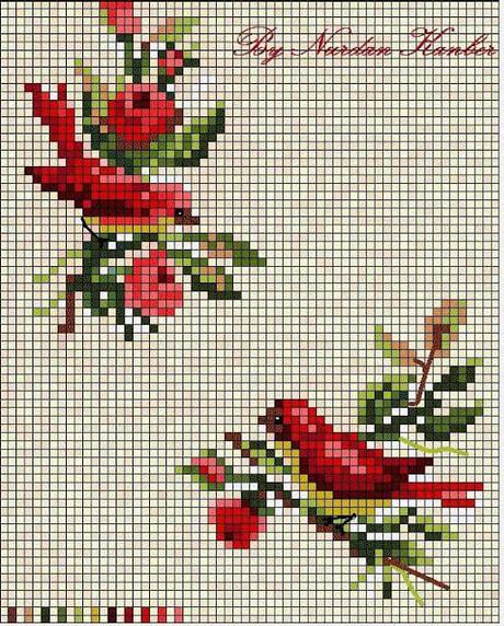 Uccellini a punto croce / Cross stitch birds