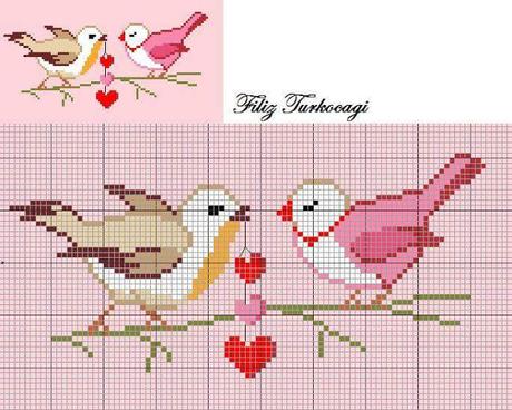 Uccellini a punto croce / Cross stitch birds