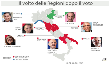 Elezioni Regionali, al Pd cinque regioni su sette. Crollo dell'affluenza 