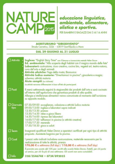 Nature Camp: un centro estivo con proposte di alta qualità a S. Elpidio a Mare (Fm)