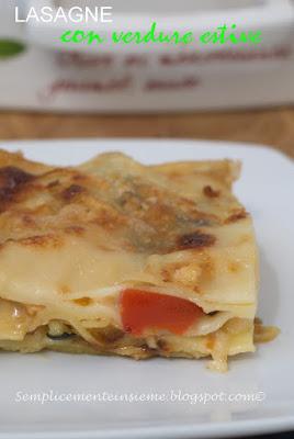 Lasagne bianche con verdure estive grigliate