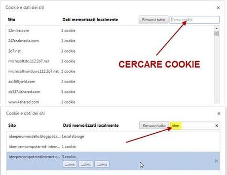 Come eliminare i cookie di un dato dominio dai vari browser.