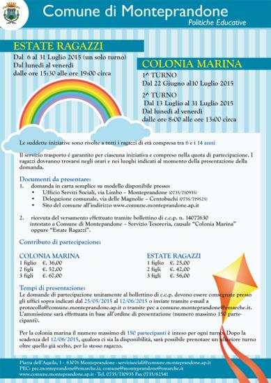 ESTATE RAGAZZI – Il centro estivo comunale di Monteprandone (AP) centro estivo 2015_monteprandone
