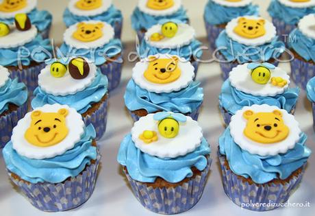 polvere di zucchero torte battesimo cupcakes baby shower pasta di zucchero cake design winnie the pooh