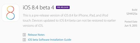 Apple rilascia agli sviluppatori iOS 8.4 beta 4 per iPhone, iPad e iPod Touch, Link Diretti al Download! [Completato]