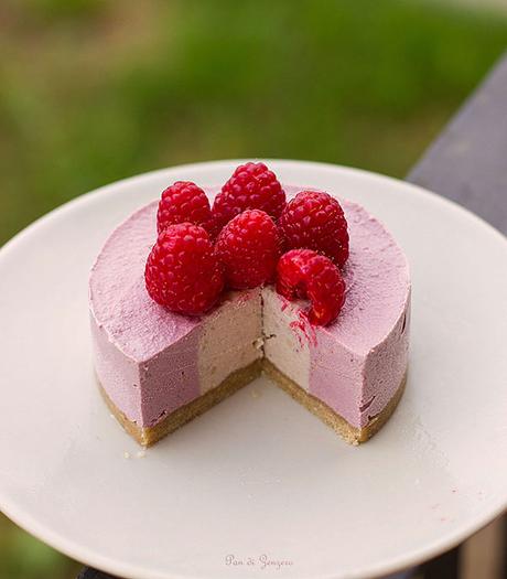 torta crudista e vegana lamponi e vaniglia