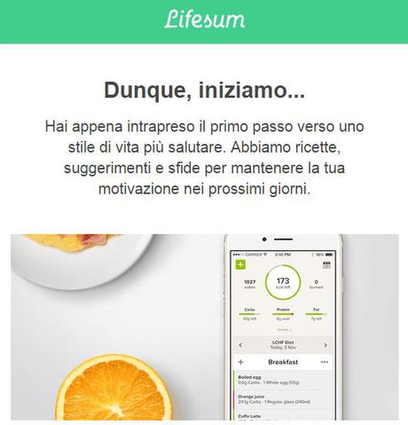 Lifesum, impostazioni iniziali