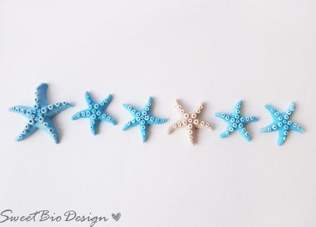 Stelle Marine e perle effetto pietra Pomice in fimo - Fimo clay starfish and Pumice beads