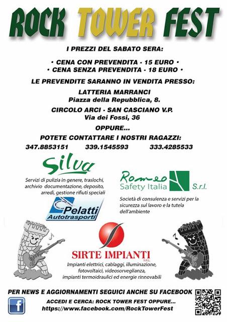 20 e 21 giugno a San Casciano Val di Pesa la quarta edizione del ROCK TOWER FEST di Patrizia Piazzini