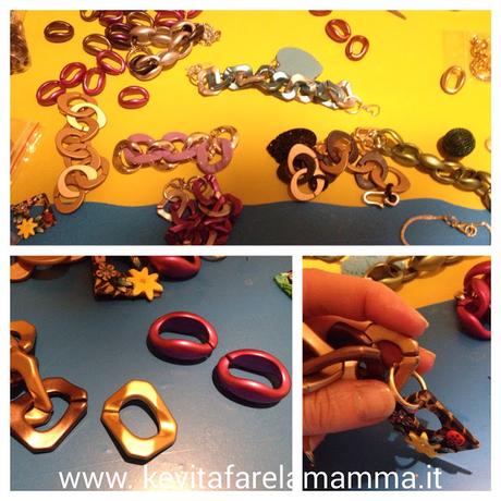 Bracciali con anelli di resina Bracciali con anelli di resina
