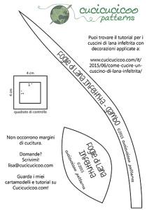 Tutorial: Come cucire un cuscino di lana infeltrita (o bollita) con applicazioni a forma di foglie da maglioni recuperate. Template per le appliqué compreso! www.cucicucicoo.com