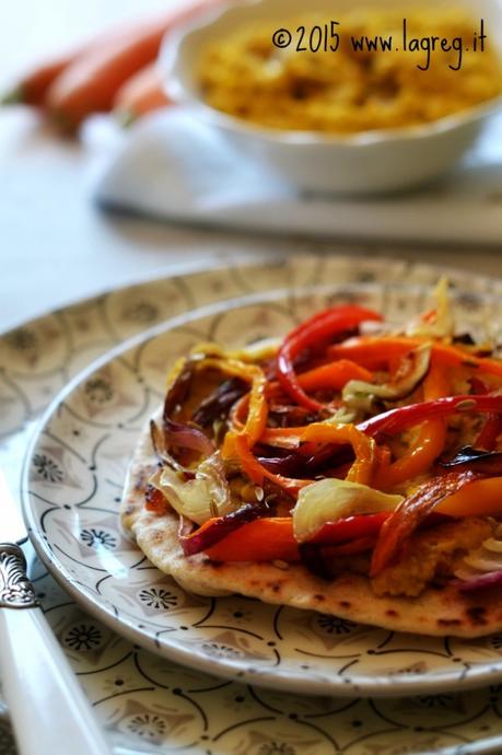 verdure al forno con hummus di carote