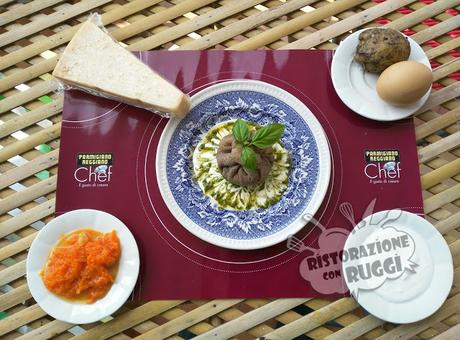 Saccottino al nero di seppia ripieno di zucca e parmigiano reggiano STAGIONATURA 36 MESI #PRChef2015 Saccottino al nero di seppia ripieno di zucca e parmigiano reggiano STAGIONATURA 36 MESI #PRChef2015