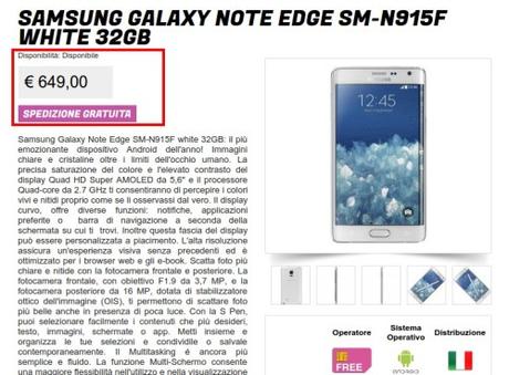 Samsung Galaxy Note Edge SM N915F White 32GB   Gli Stockisti  Smartphone  cellulari  tablet  accessori telefonia  dual sim e tanto altro