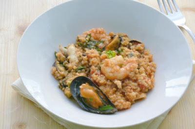 bulgur con i frutti di mare πλιγουρι με θαλασσινα