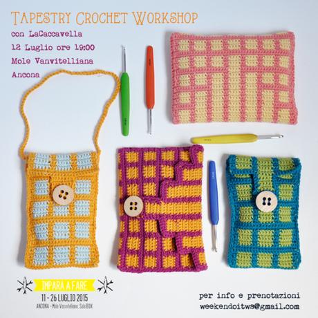 lacaccavella, tapestry crochet, uncinetto, workshop, weekendoit, ancona, luglio 2015