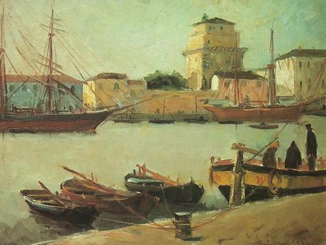 Darsena vecchia (olio 50x60) 1960 - tratto da Catalogo Mostra 8-23 febbraio 1986 - Palazzo Paolina Viareggio