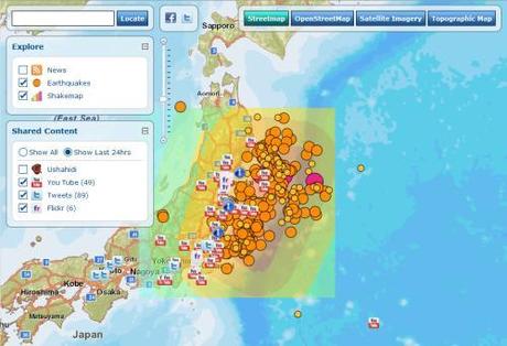 Mappa Sociale del Terremoto in Giappone