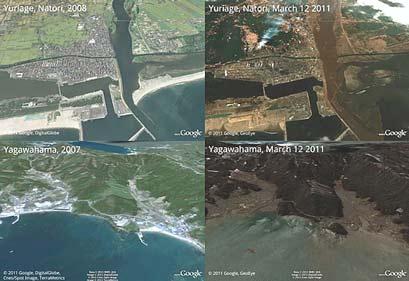 Giappone: dal satellite prima e dopo terremoto e tsunami