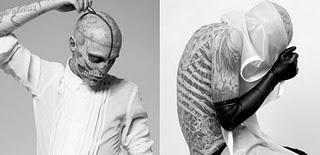 Rick Genest per Mugler su Gq, Vogue Hommes Japan