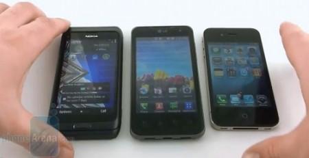 Scontro fra titani: Nokia E7 vs LG Optimus Dual vs iPhone 4