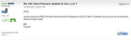 N97 Mini Firmware 2.0 arriverà nel Q2 2011