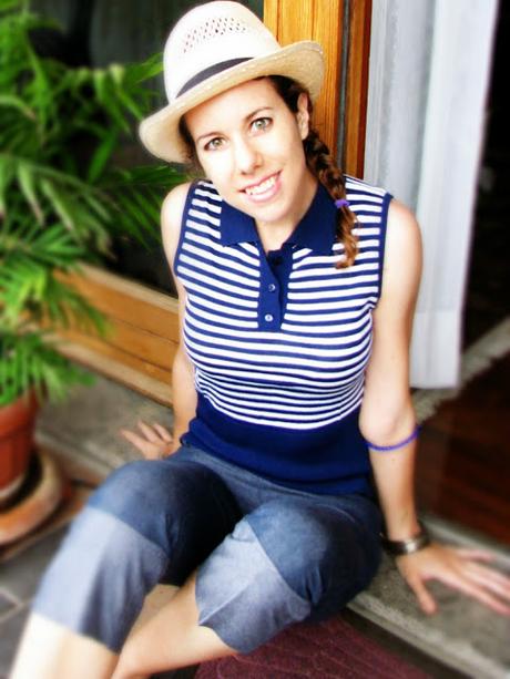 OOTD: navy stripes and denim