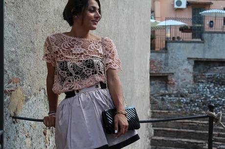 SICILIA&OUTFIT: TAORMINA, MACRAME' E UNA GONNA DI TAFFETA'