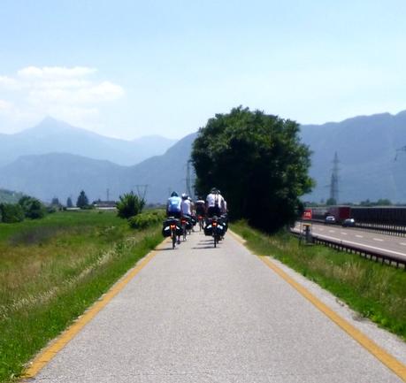 250 km on road bike from Vipiteno to Verona (1/7, 2015)