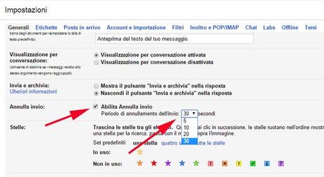 Come annullare una email inviata con GMail