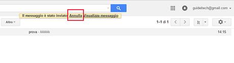 Come annullare una email inviata con GMail