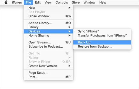 backup itunes