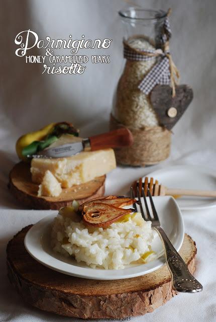 Risotto Parmigiano e pere caramellate al miele |  Parmigiano & Honey Caramelized Pears Risotto