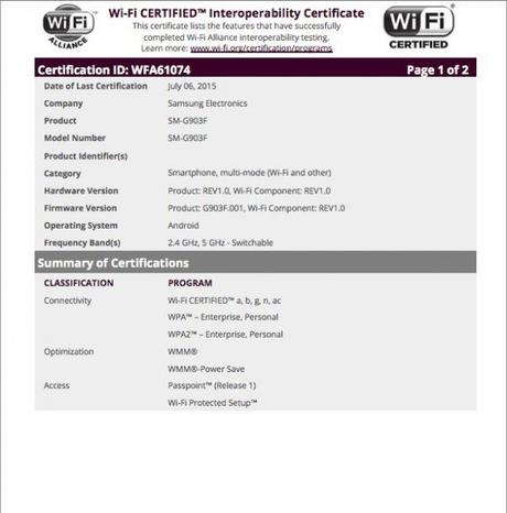 Samsung Galaxy S5 Neo riceve la certificazione WiFi Samsung Galaxy S5 Neo riceve la certificazione WiFi