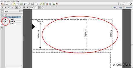 Come nascondere le taglie che non servono in cartamodelli PDF: niente più confusione con linee superflue! www.cucicucicoo.com