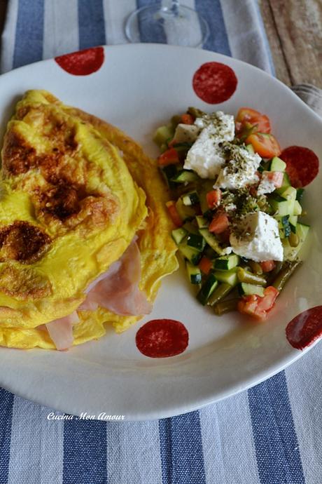 Omelette con Ripieno di Stracchino e Prosciutto Cotto Omelette con Ripieno di Stracchino e Prosciutto Cotto