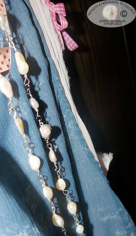 La mia collana di perle scaramazze per il mio semplicissimo vestitino - Pearl Necklace Handmade