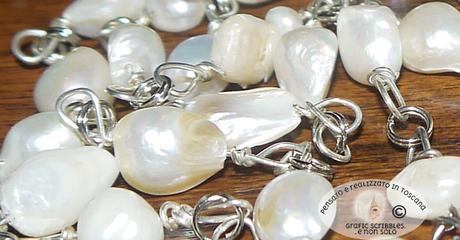La mia collana di perle scaramazze per il mio semplicissimo vestitino - Pearl Necklace Handmade