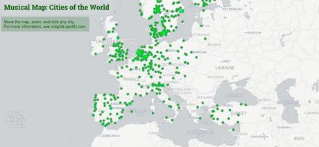 Spotify, ecco la mappa geografica delle canzoni più ascoltate spotify-mappa