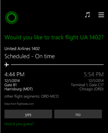 Cortana, l'assistente vocale di Windows 10 parla italiano. Messaggio di conferma di Cortana