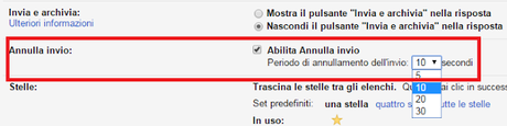 annullare mail inviata su gmail