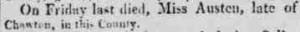 Come iniziò la vita di “Miss Jane Austen, Authoress”, dopo il 18 lug. 1817