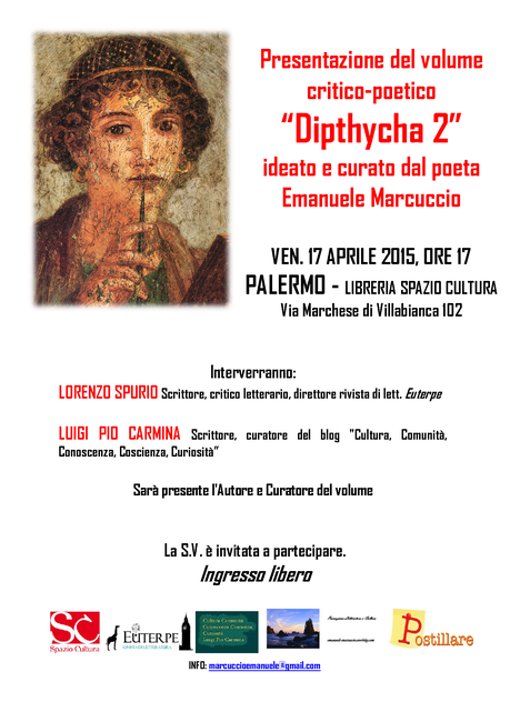 Presentazione di «Dipthycha 2», 2° Vol. del progetto poetico di E. Marcuccio