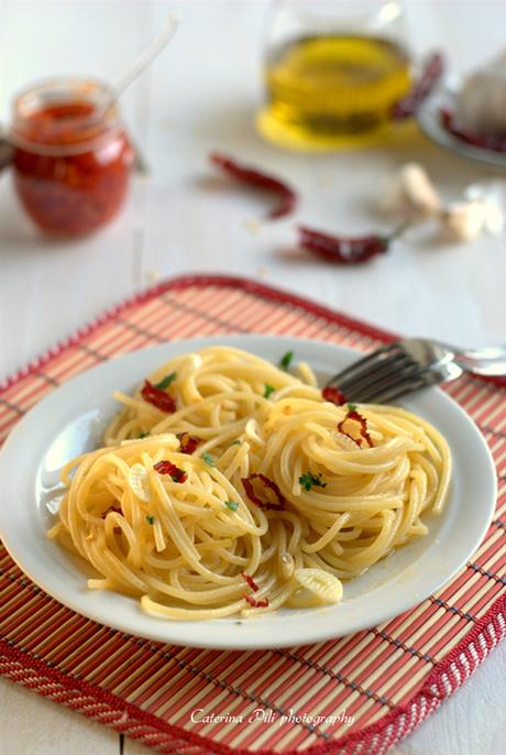 Spaghetti aglio olio e peperoncino