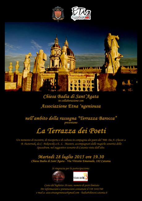 CATANIA: TERRAZZA BAROCCA | Ciclo di eventi con l’Accademia di Recitazione del Teatro del Tre locandina la terrazza dei poeti