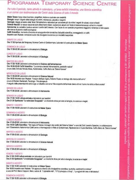 Temporary Science centre - Grottammare-programma